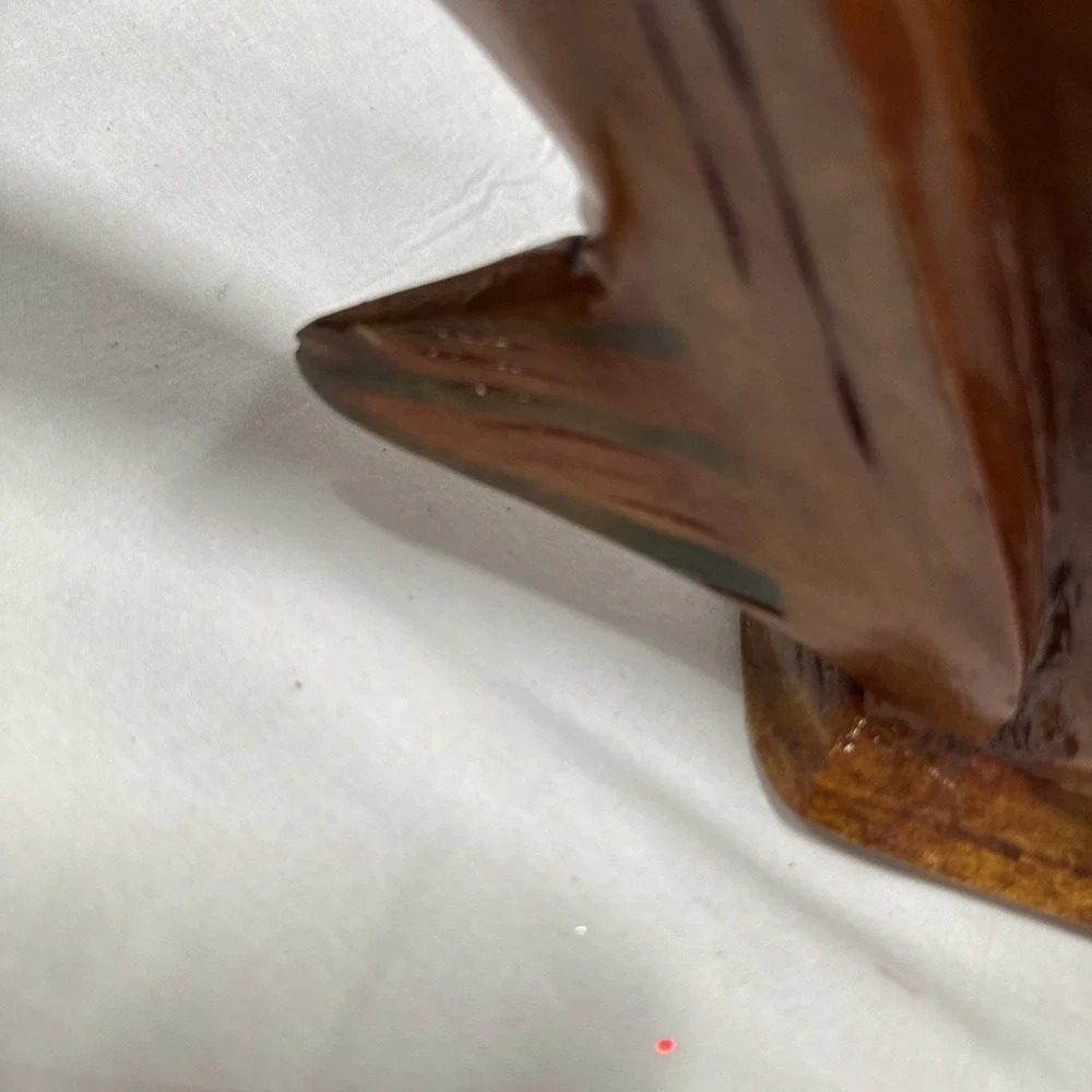 Hand‎ Carved Wooden Fish from Haiti Detailed Tri-Tone Color Wood Decor